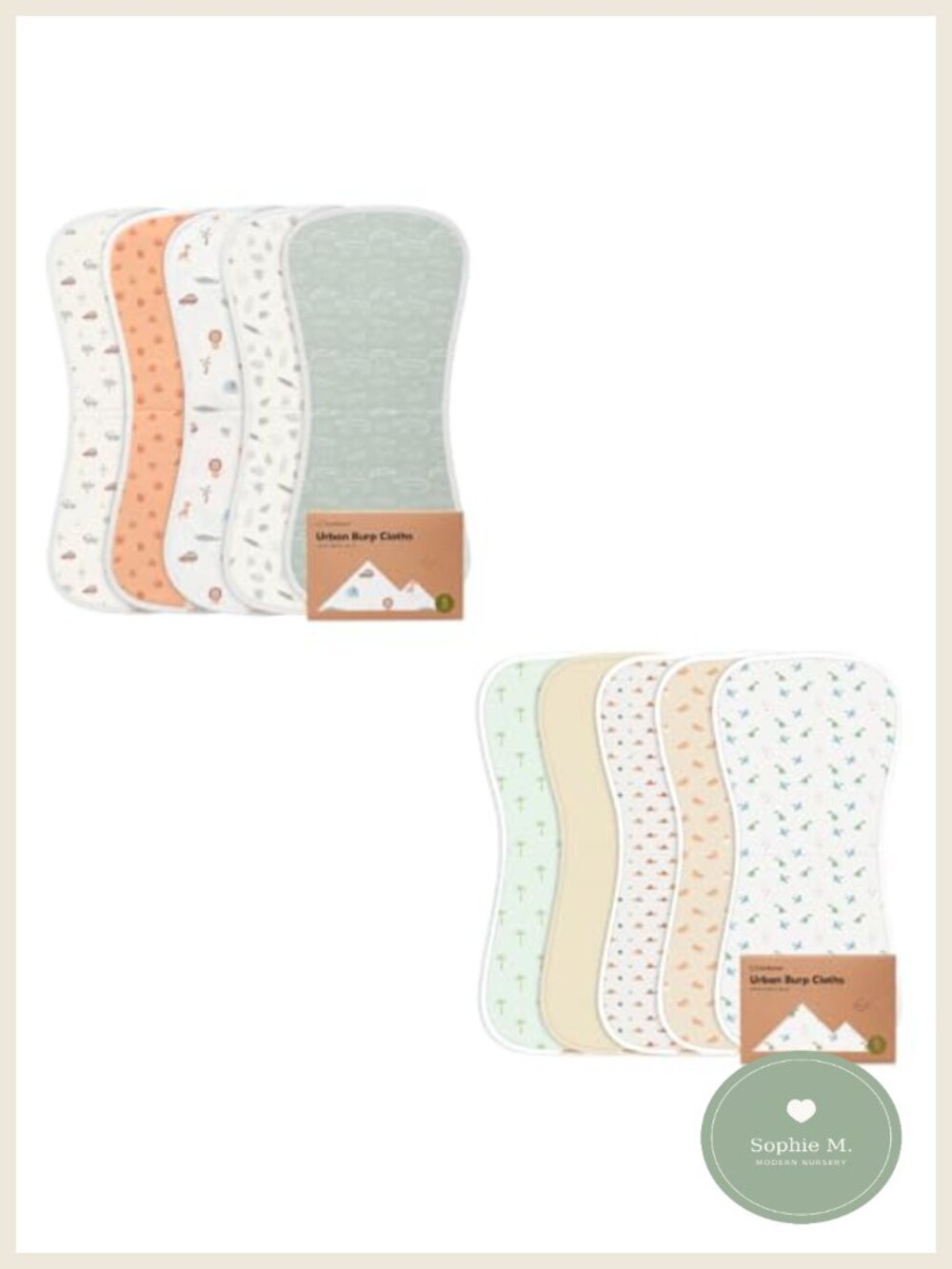 Burp Cloths 5-Pack Super Absorbent Cotton Baby Burping Cloths Newborn Spit Up